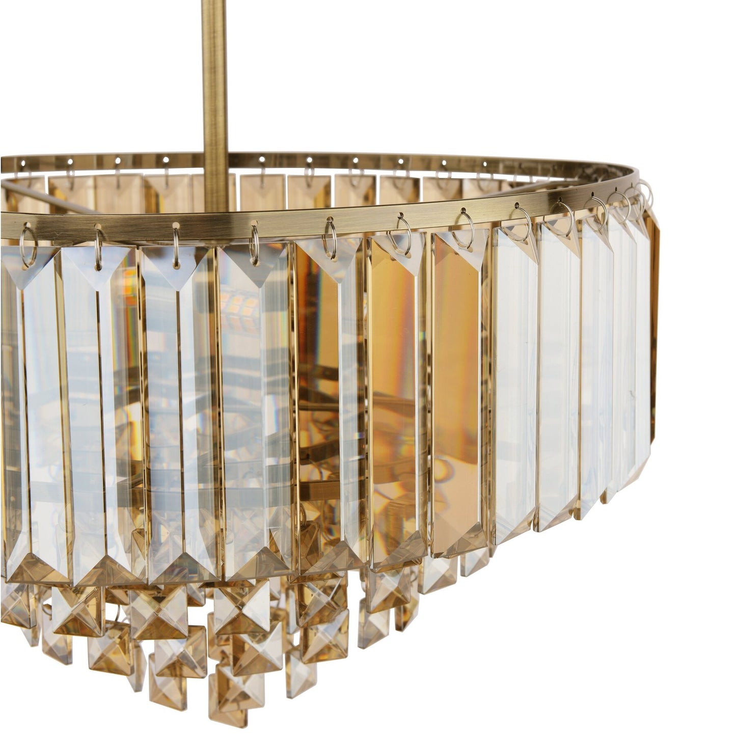 Laura Ashley Vienna 3 Light Champagne Crystal & Antique Brass Semi Flush