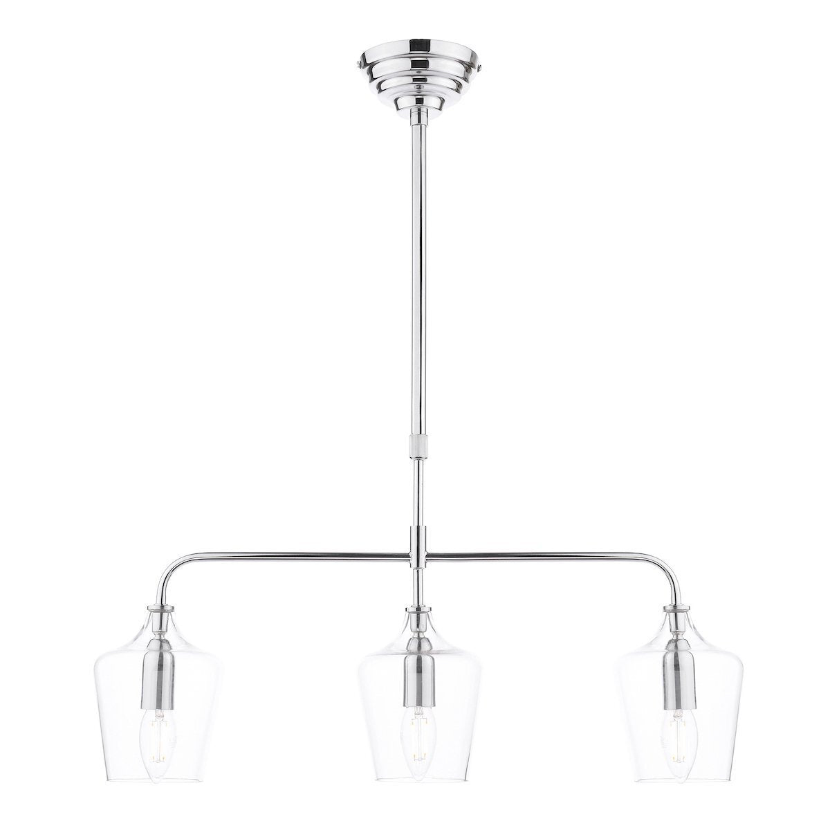 Laura Ashley Ockley 3 Light Polished Chrome & Glass Bar Pendant