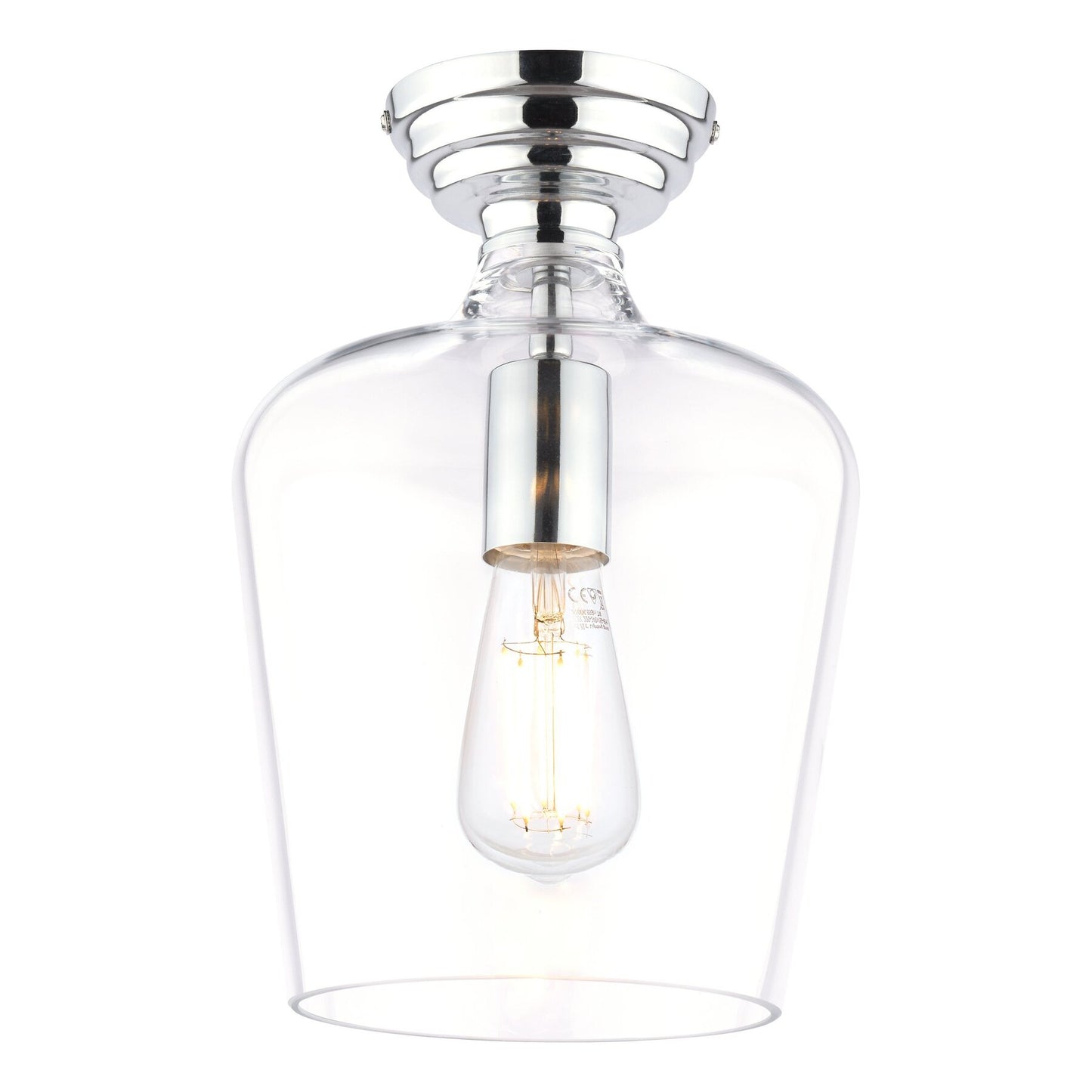 Laura Ashley Ockley Polished Chrome & Glass Semi Flush