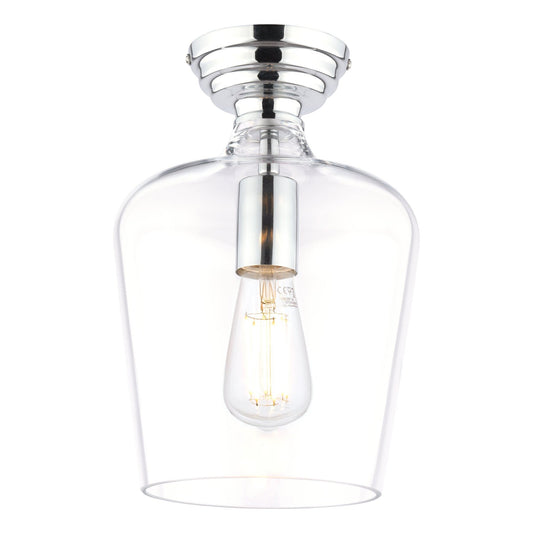 Laura Ashley Ockley Polished Chrome & Glass Semi Flush
