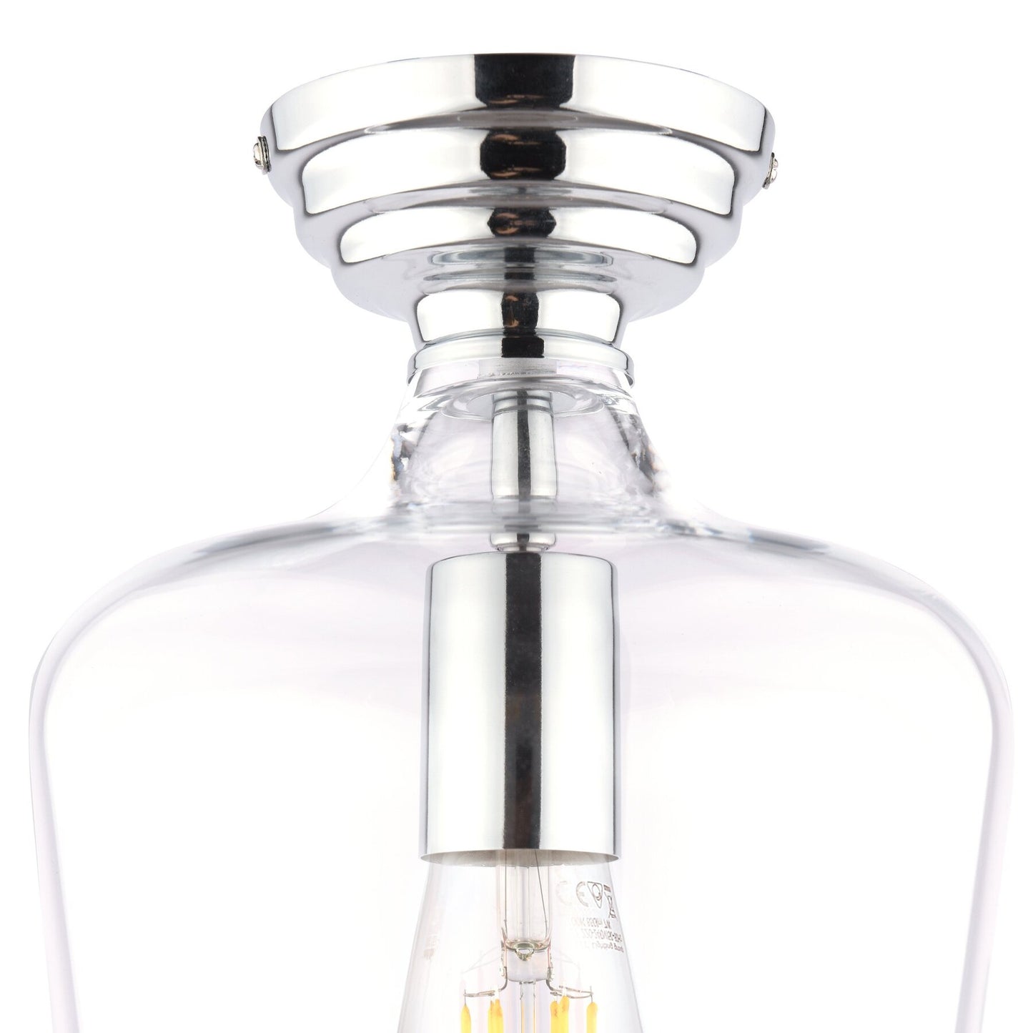 Laura Ashley Ockley Polished Chrome & Glass Semi Flush