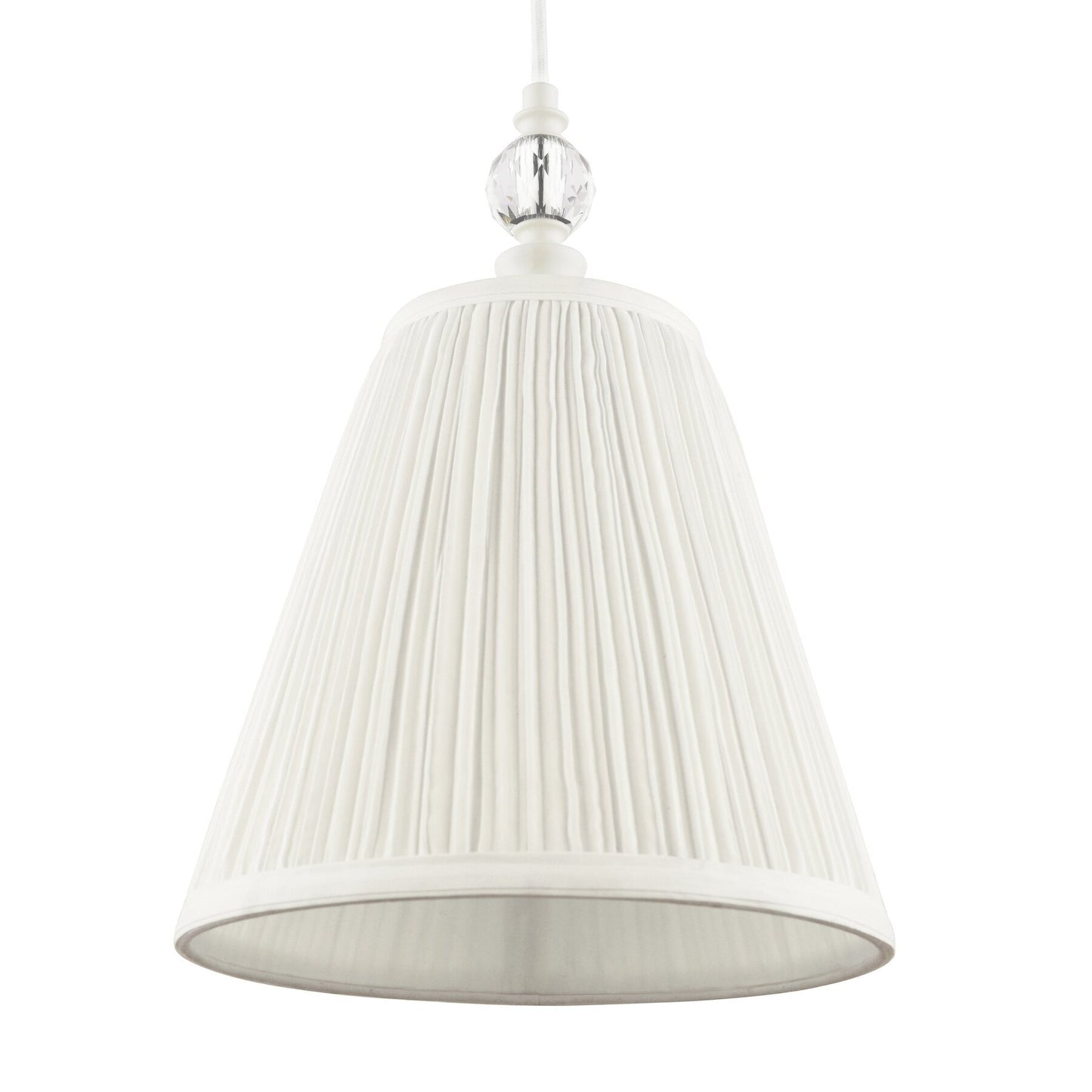Laura Ashley Ellis Satin Cream & Crystal Pendant With Shade