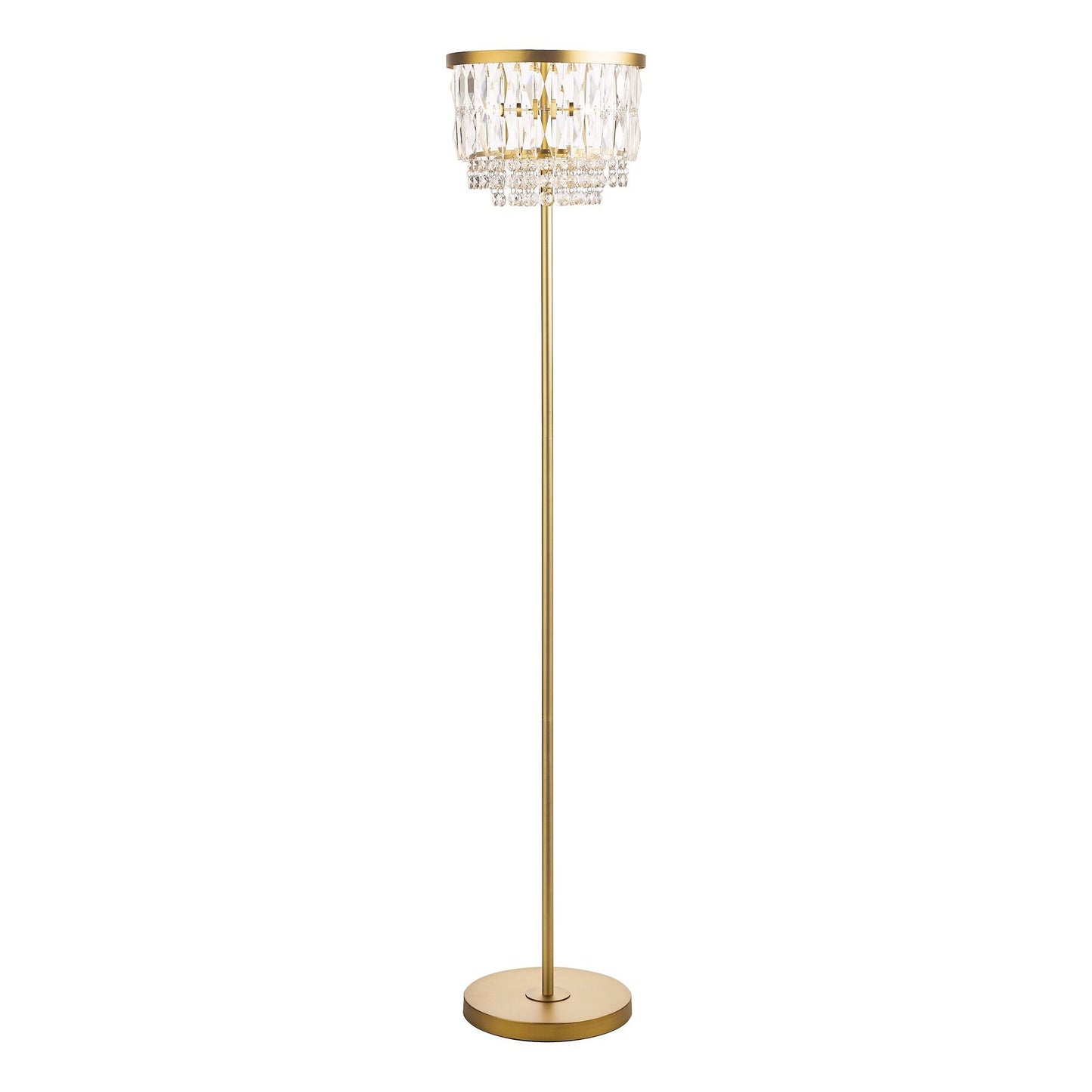 Laura Ashley Rhosill 3 Light Crystal & Matt Antique Brass Floor Lamp