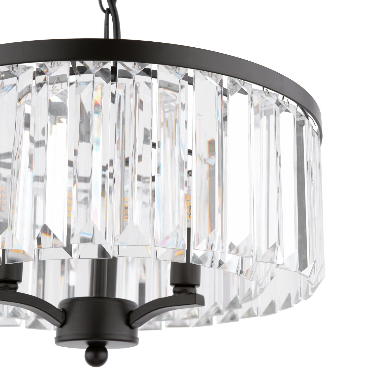 Laura Ashley Elkwood 3 Light Crystal & Black Pendant