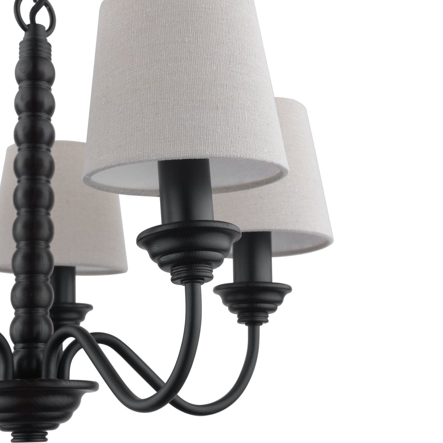 Laura Ashley Norbury 5 Light Matt Black Armed Chandelier With Shades
