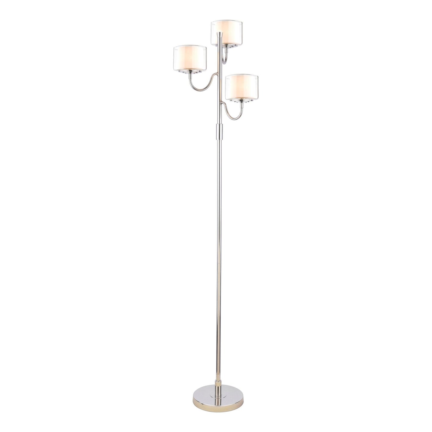 Laura Ashley Southwell 3 Light Polished Nickel & Opal Glass Floor Lamp