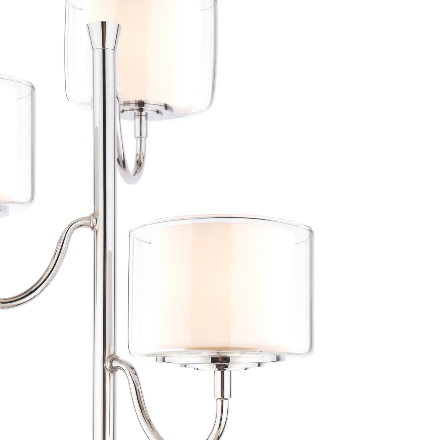 Laura Ashley Southwell 3 Light Polished Nickel & Opal Glass Floor Lamp