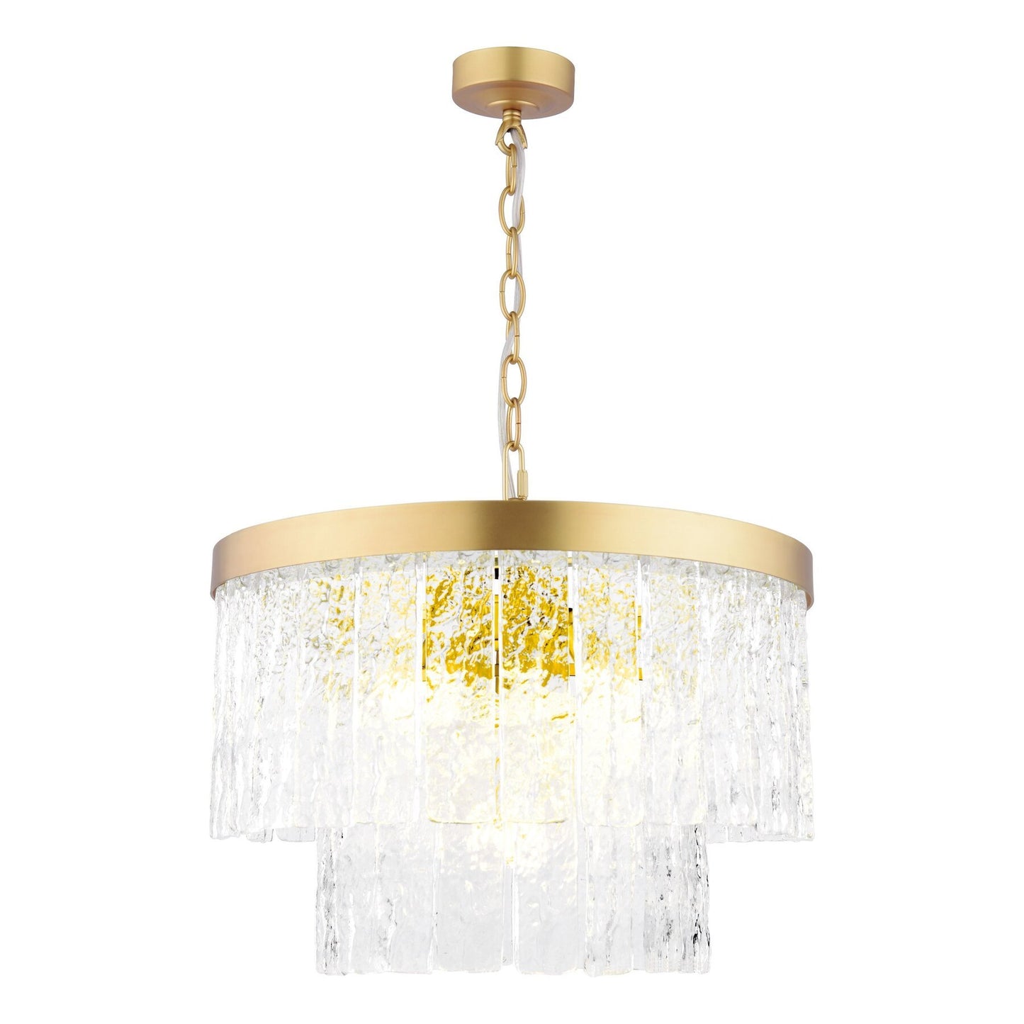 Laura Ashley Durnsford 4 Light Matt Antique Brass & Glass Pendant