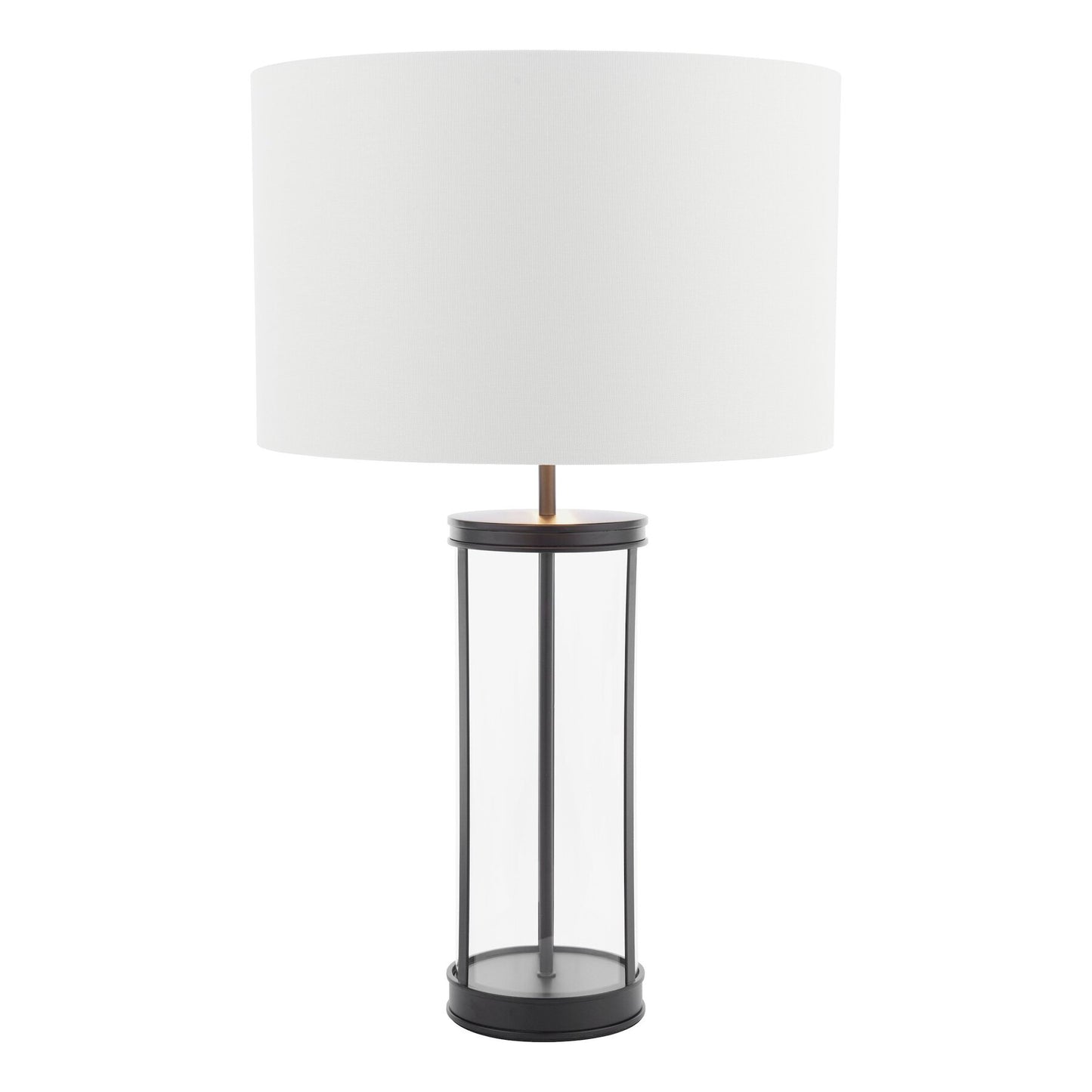 Laura Ashley Harrington Large Matt Black & Glass Table Lamp With Shade