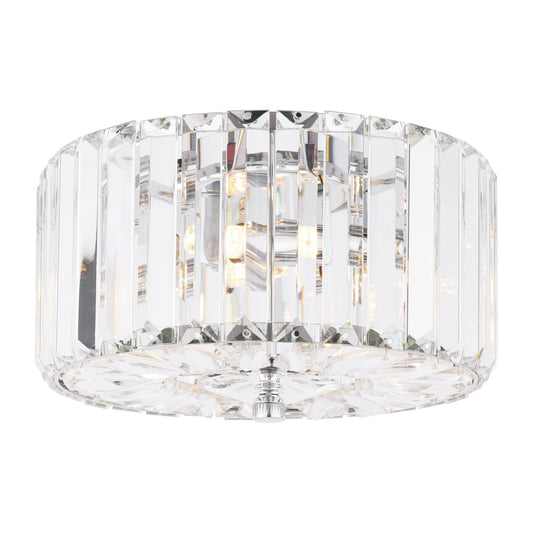Laura Ashley Fernhurst 3 Light Crystal & Polished Chrome Flush