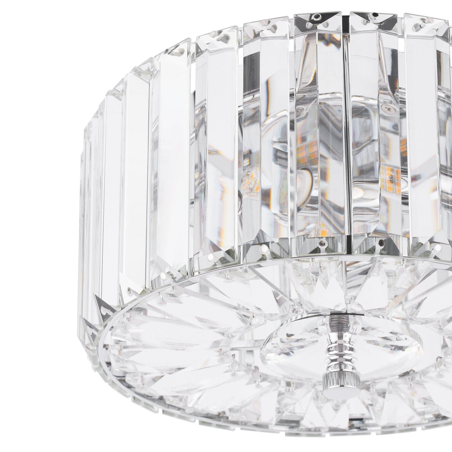 Laura Ashley Fernhurst 3 Light Crystal & Polished Chrome Flush