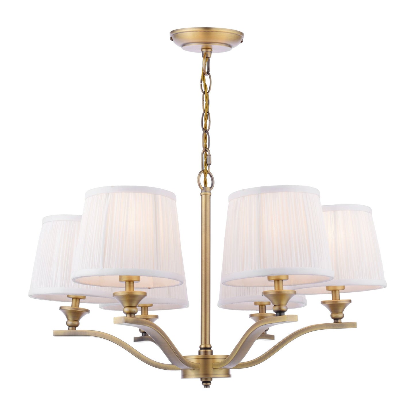 Laura Ashley Hemsley 6 Light Matt Antique Brass Chandelier With Shade