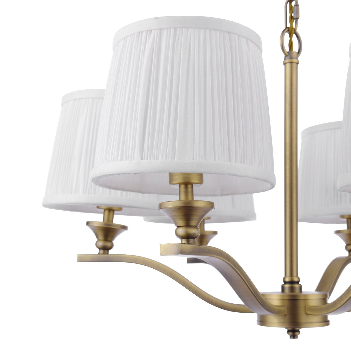 Laura Ashley Hemsley 6 Light Matt Antique Brass Chandelier With Shade