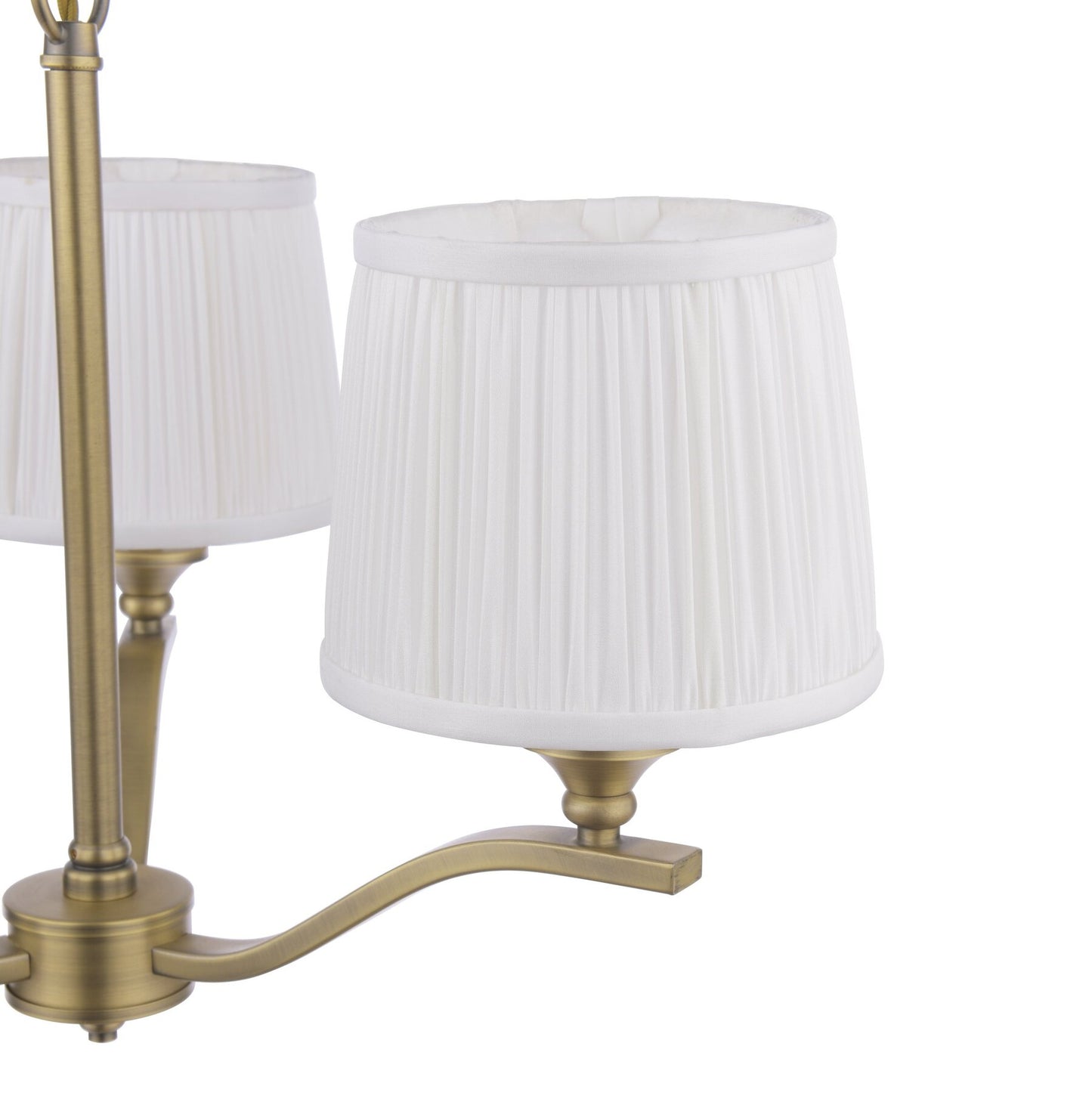 Laura Ashley Hemsley 3 Light Matt Antique Brass Armed Chandelier With Shade