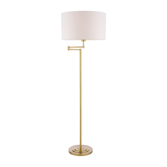 Laura Ashley Marlowe Antique Brass Floor Lamp With Shade