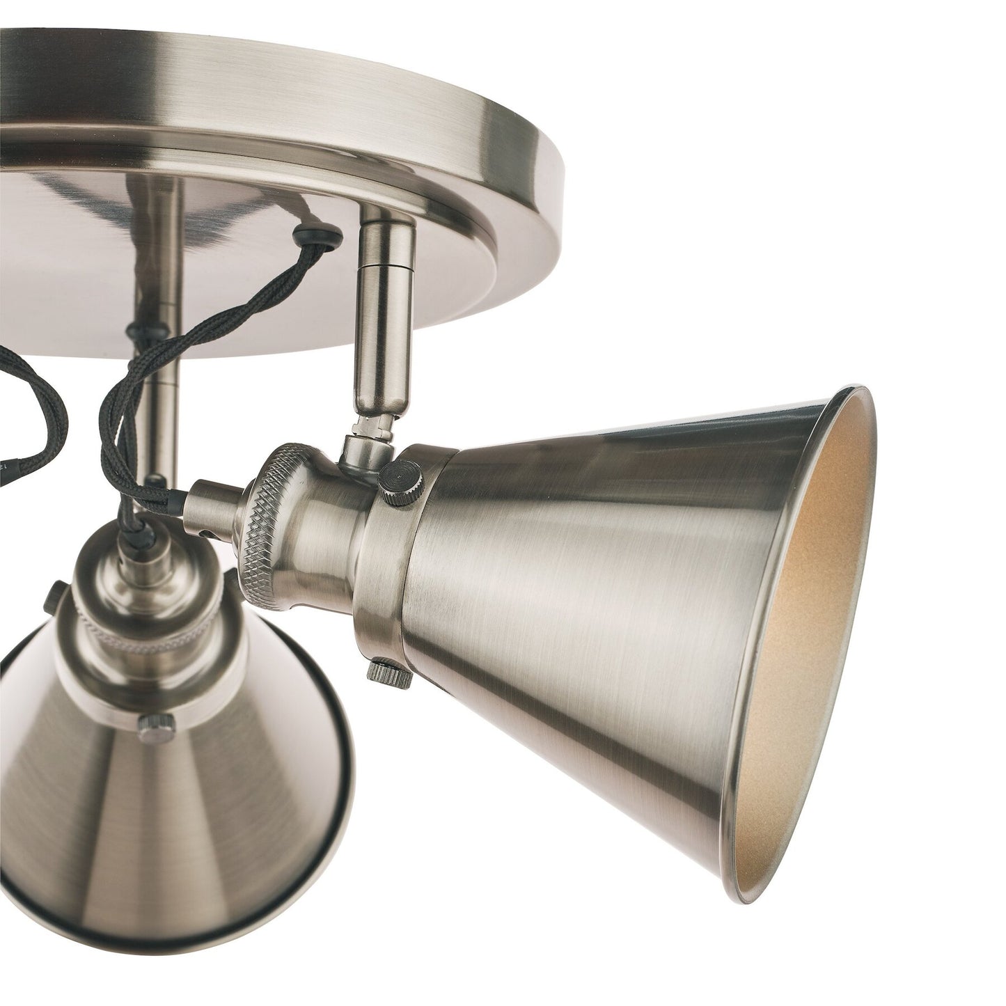 Laura Ashley Rufus 3 Light Industrial Nickel Plate Spotlight