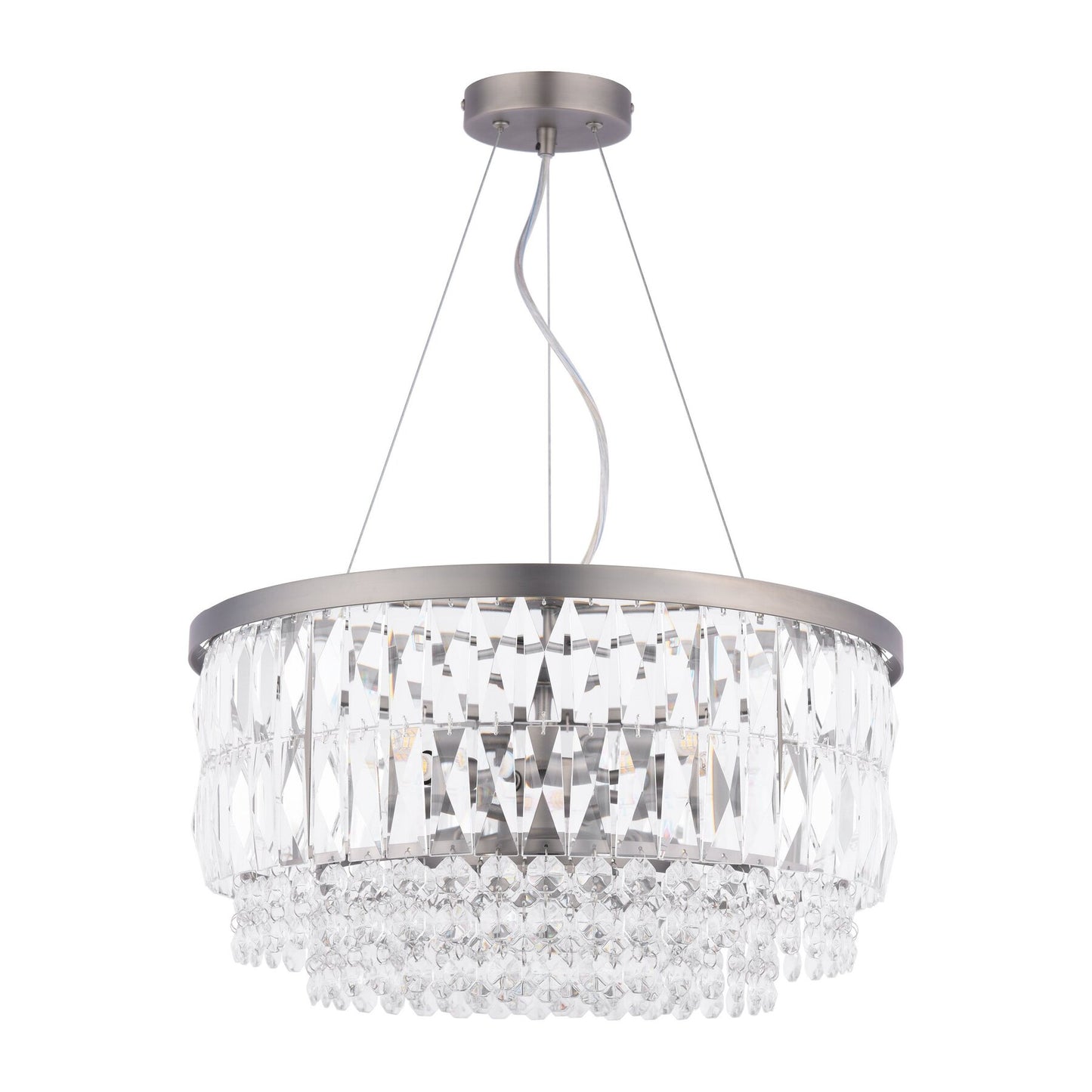 Laura Ashley Rhosill 4 Light Crystal & Aged Pewter Pendant