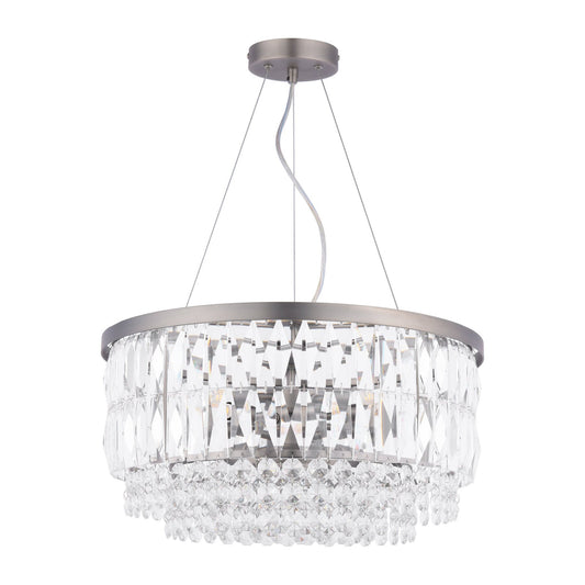 Laura Ashley Rhosill 4 Light Crystal & Aged Pewter Pendant
