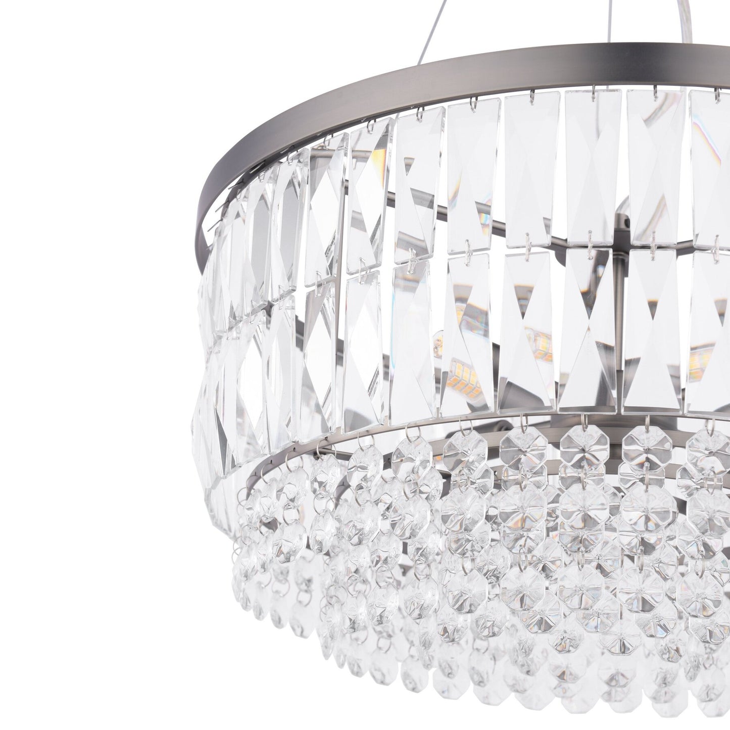 Laura Ashley Rhosill 4 Light Crystal & Aged Pewter Pendant