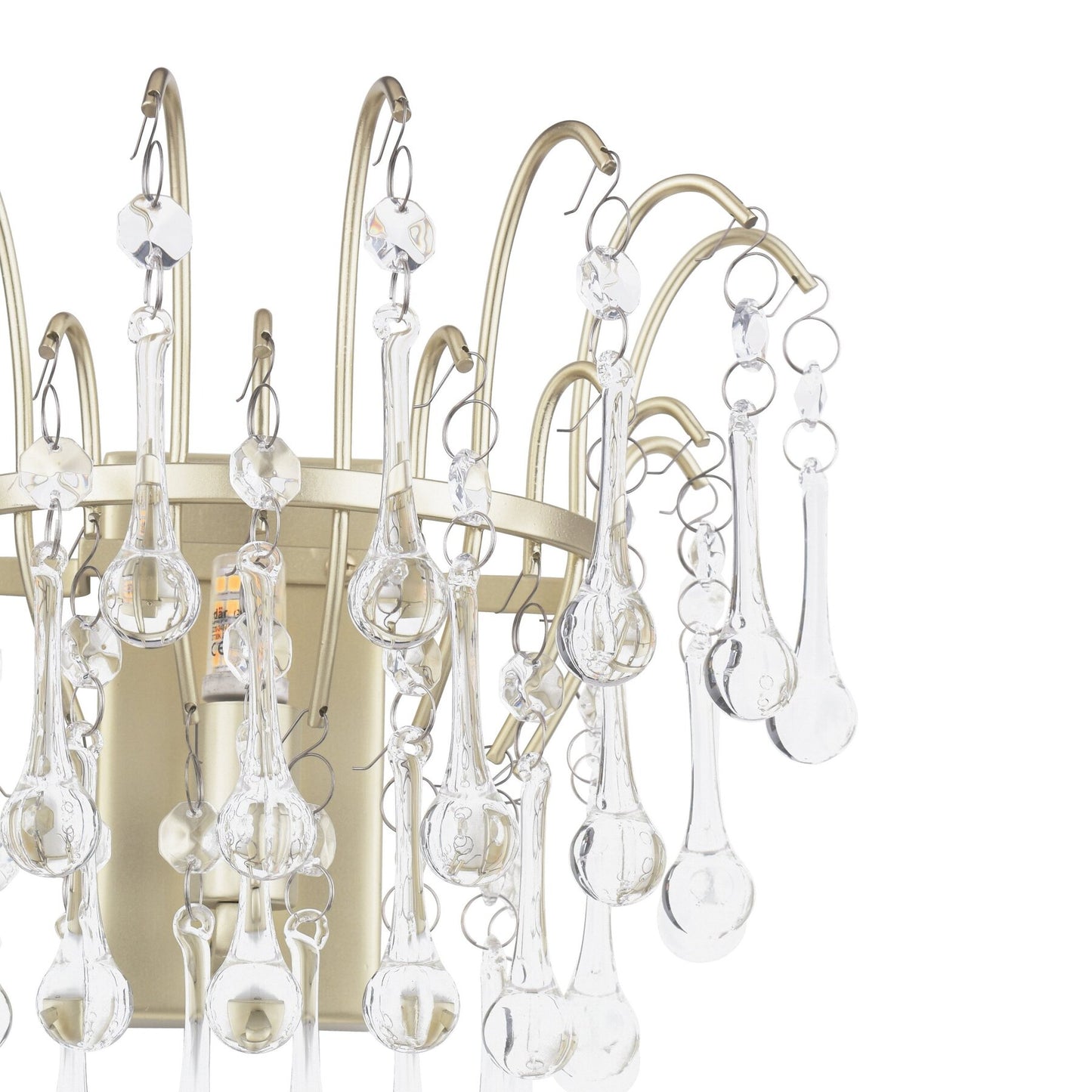 Laura Ashley Willow Satin Champagne & Crystal Wall Light