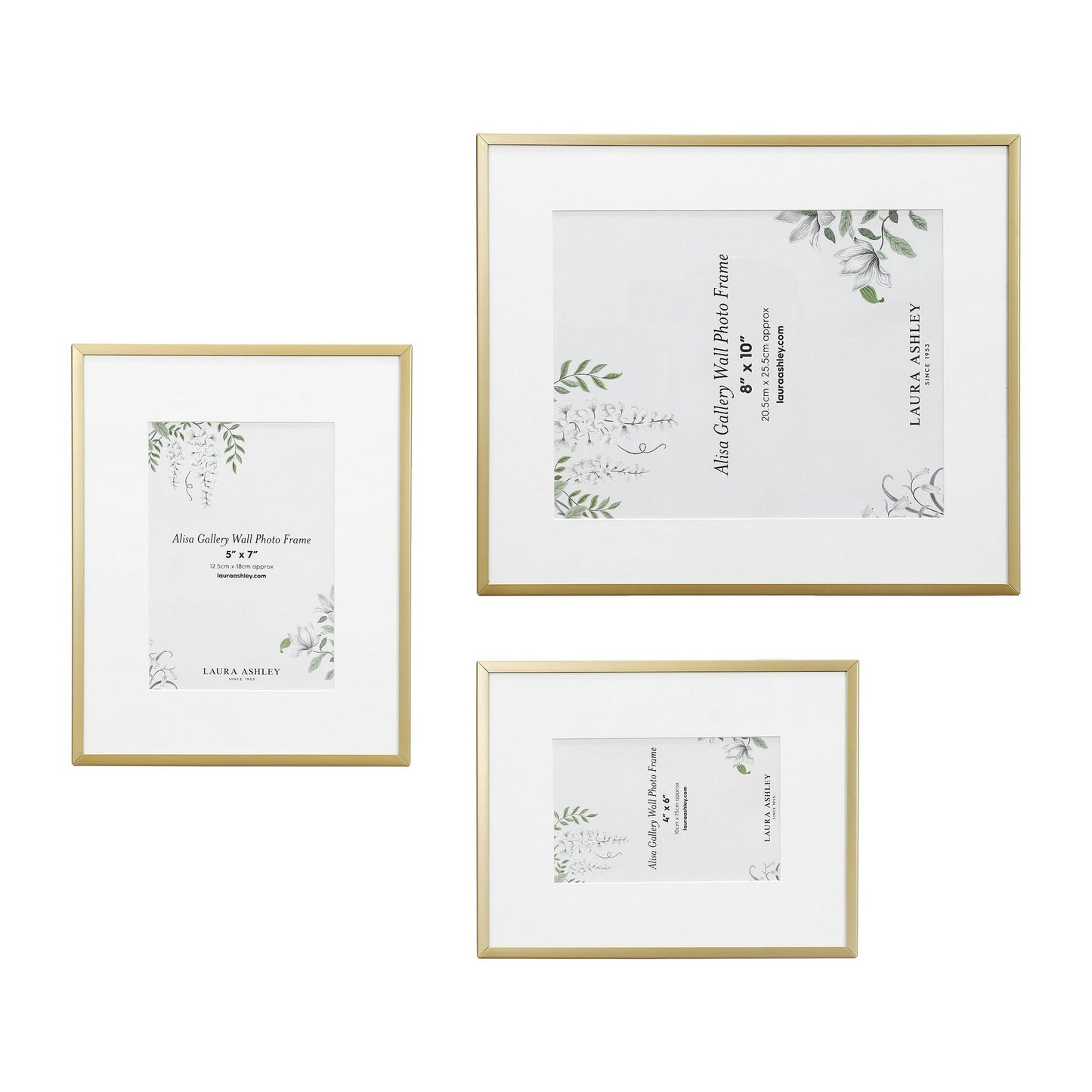 Laura Ashley Alisa Matt Gold Photo Frames (Set of 3)