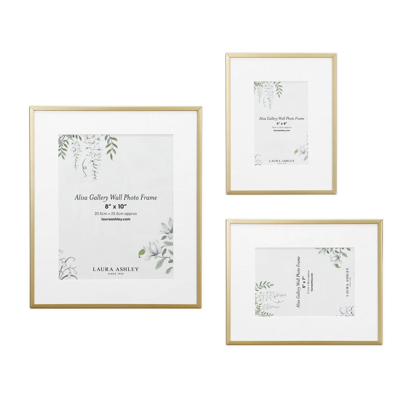 Laura Ashley Alisa Matt Gold Photo Frames (Set of 3)