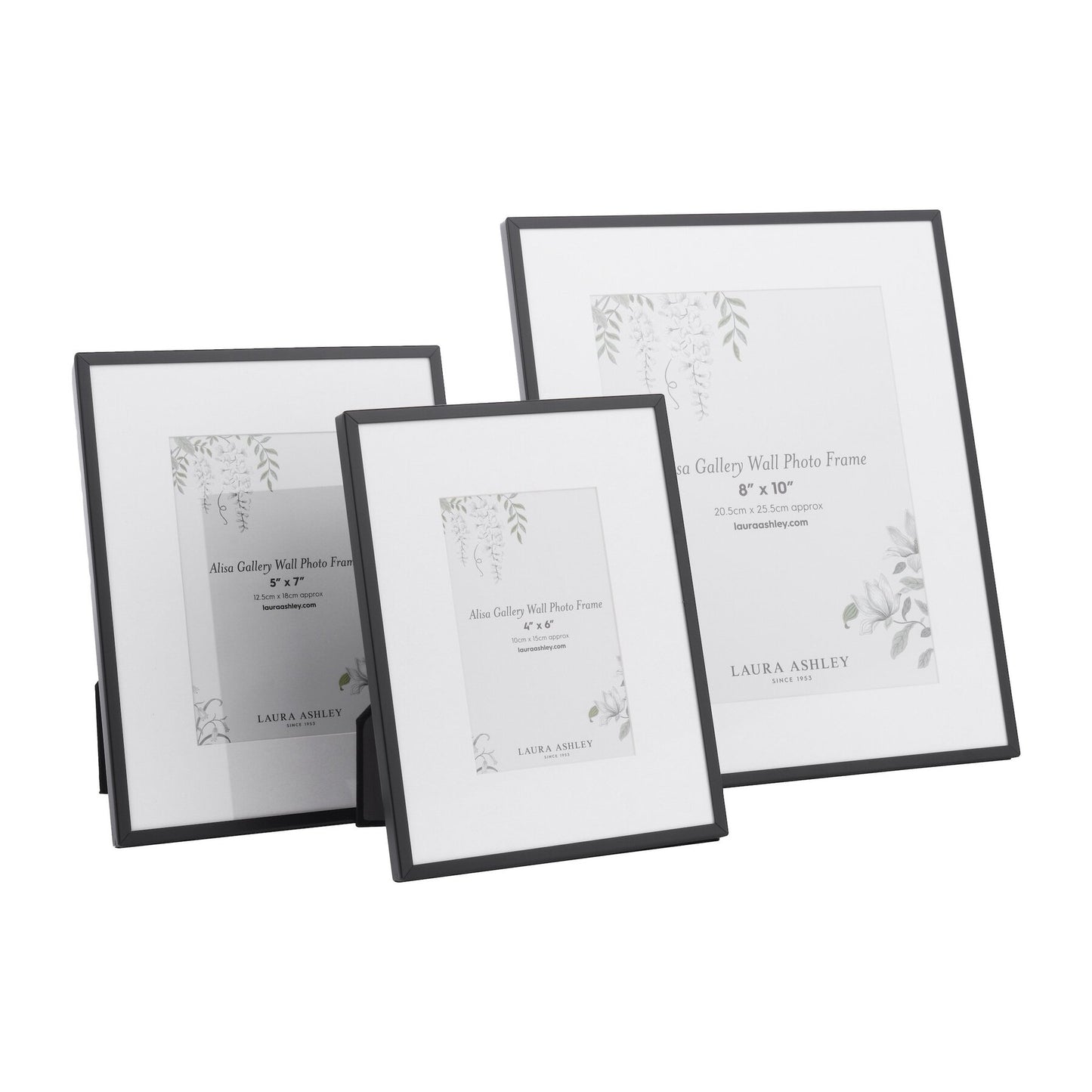 Laura Ashley Alisa Matt Black Photo Frames (Set of 3)