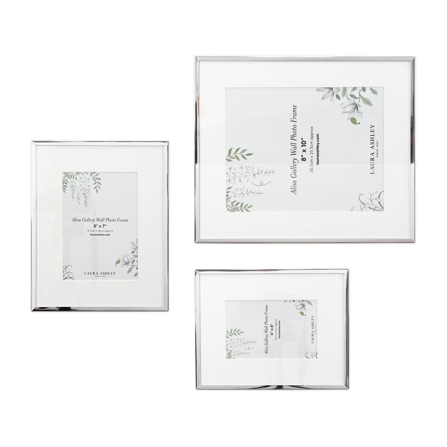 Laura Ashley Alisa Polished Silver Photo Frames (Set of 3)