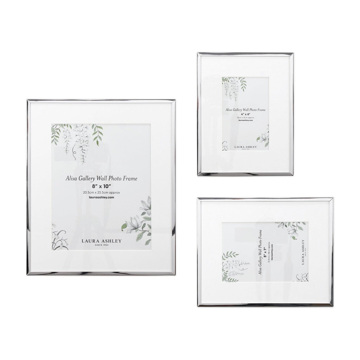 Laura Ashley Alisa Polished Silver Photo Frames (Set of 3)