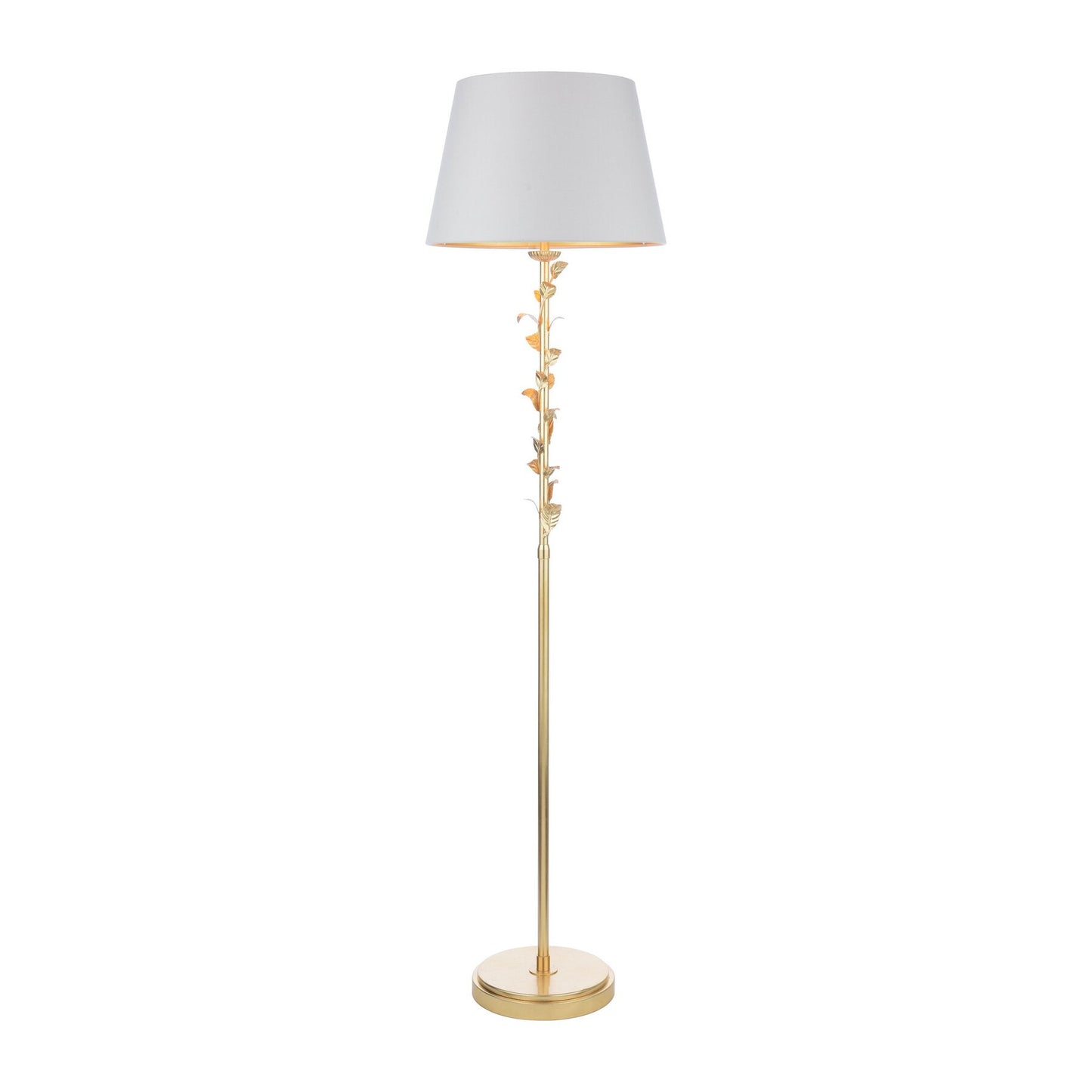 Laura Ashley Halton Distressed Gold Leaf Floor Lamp With Shade