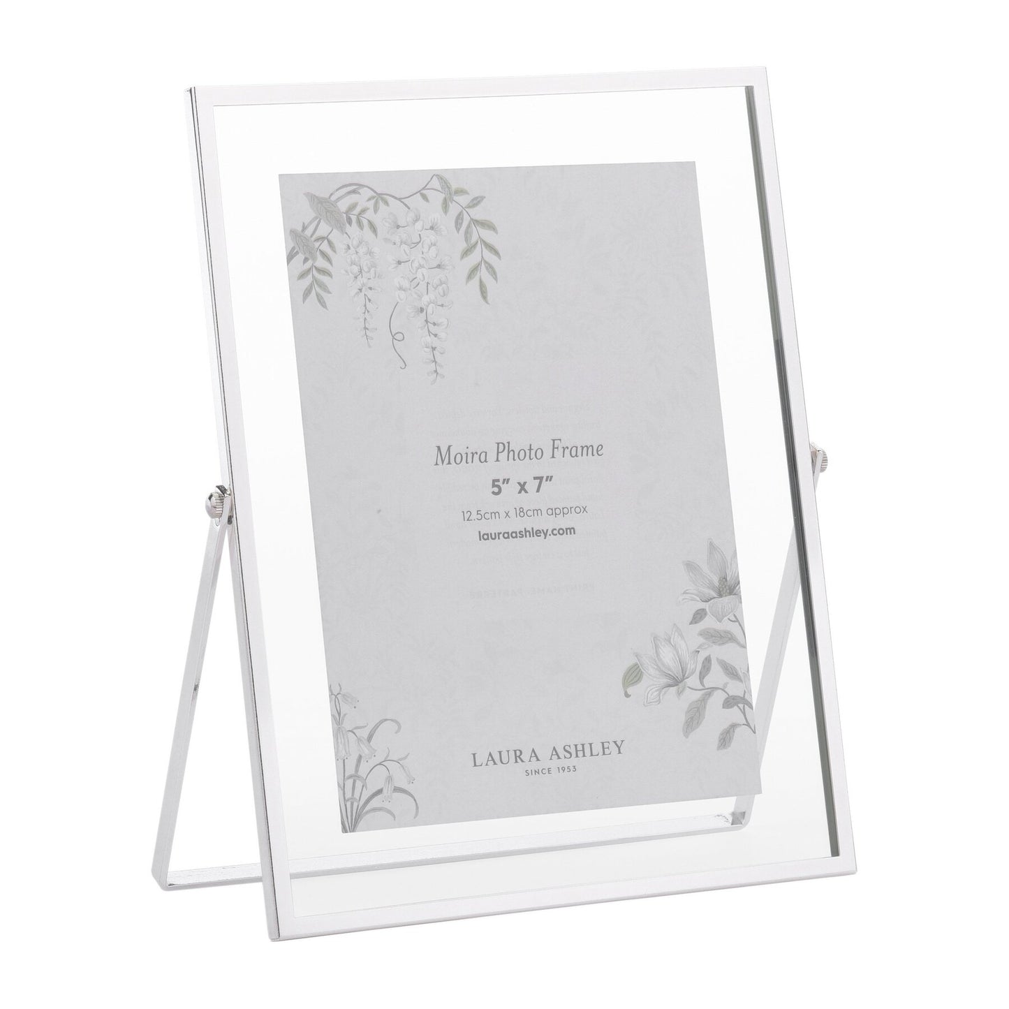 Laura Ashley Moira Polished Silver & Glass 5x7 Inch Photo Frame