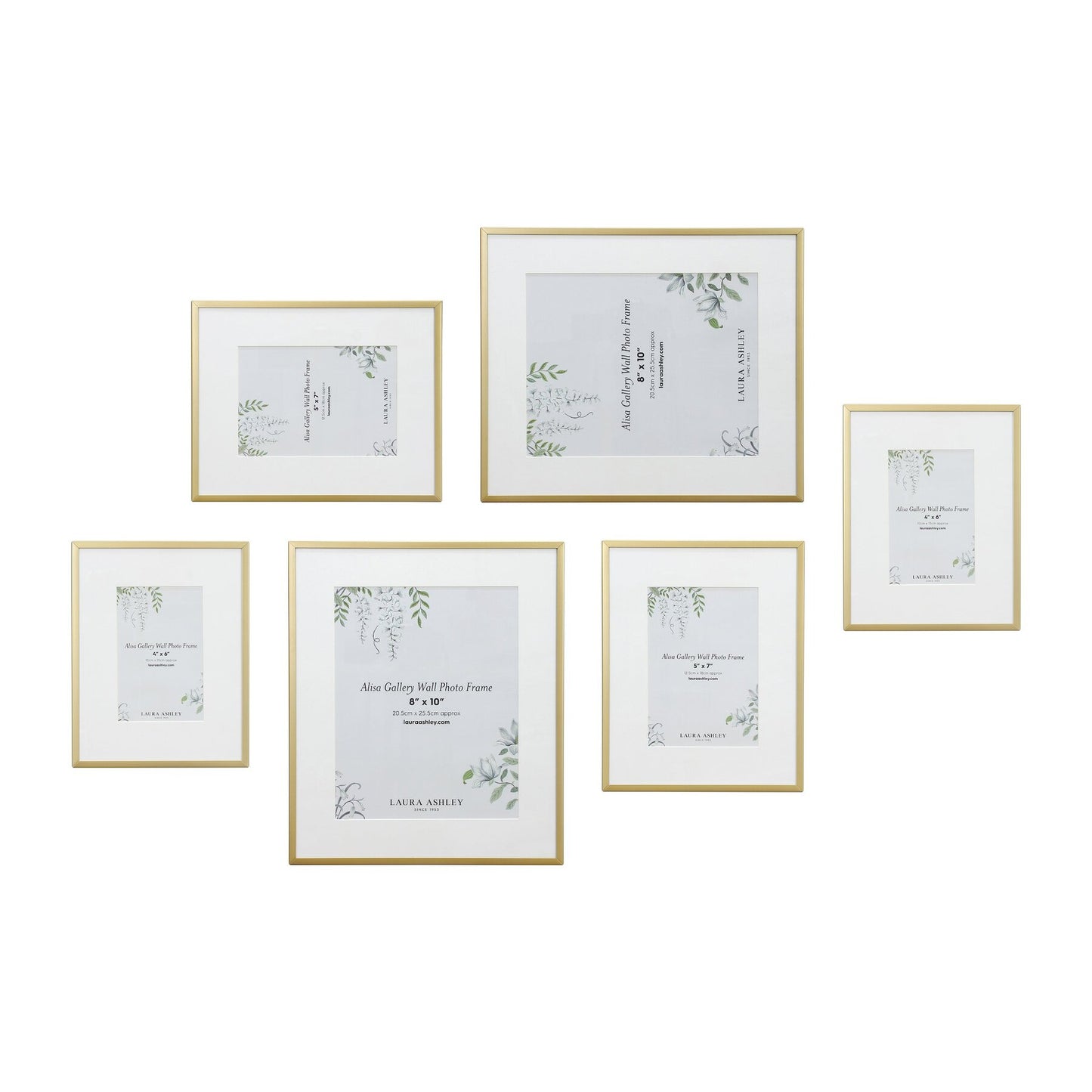 Laura Ashley Alisa Matt Gold Photo Frames (Set of 6)