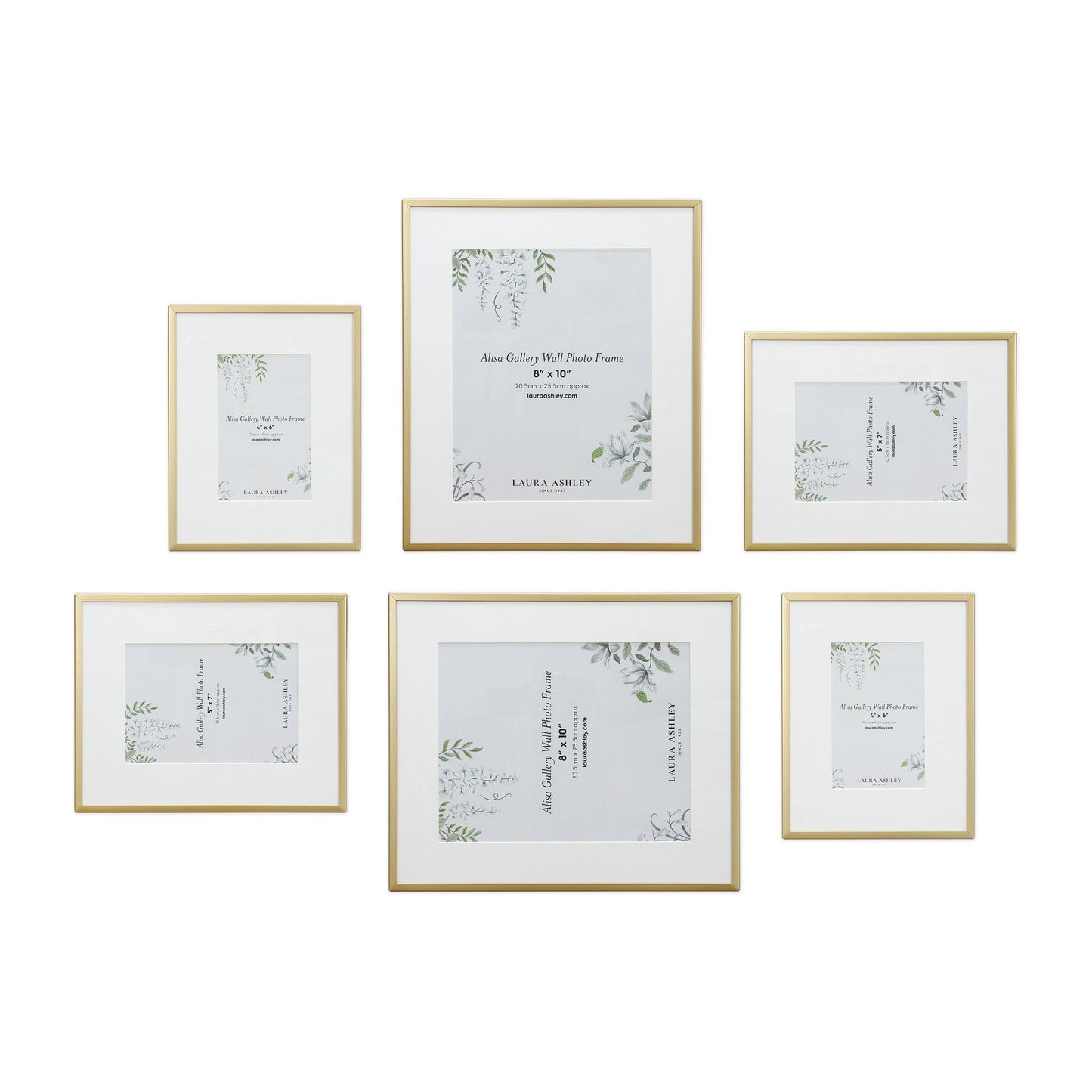 Laura Ashley Alisa Matt Gold Photo Frames (Set of 6)