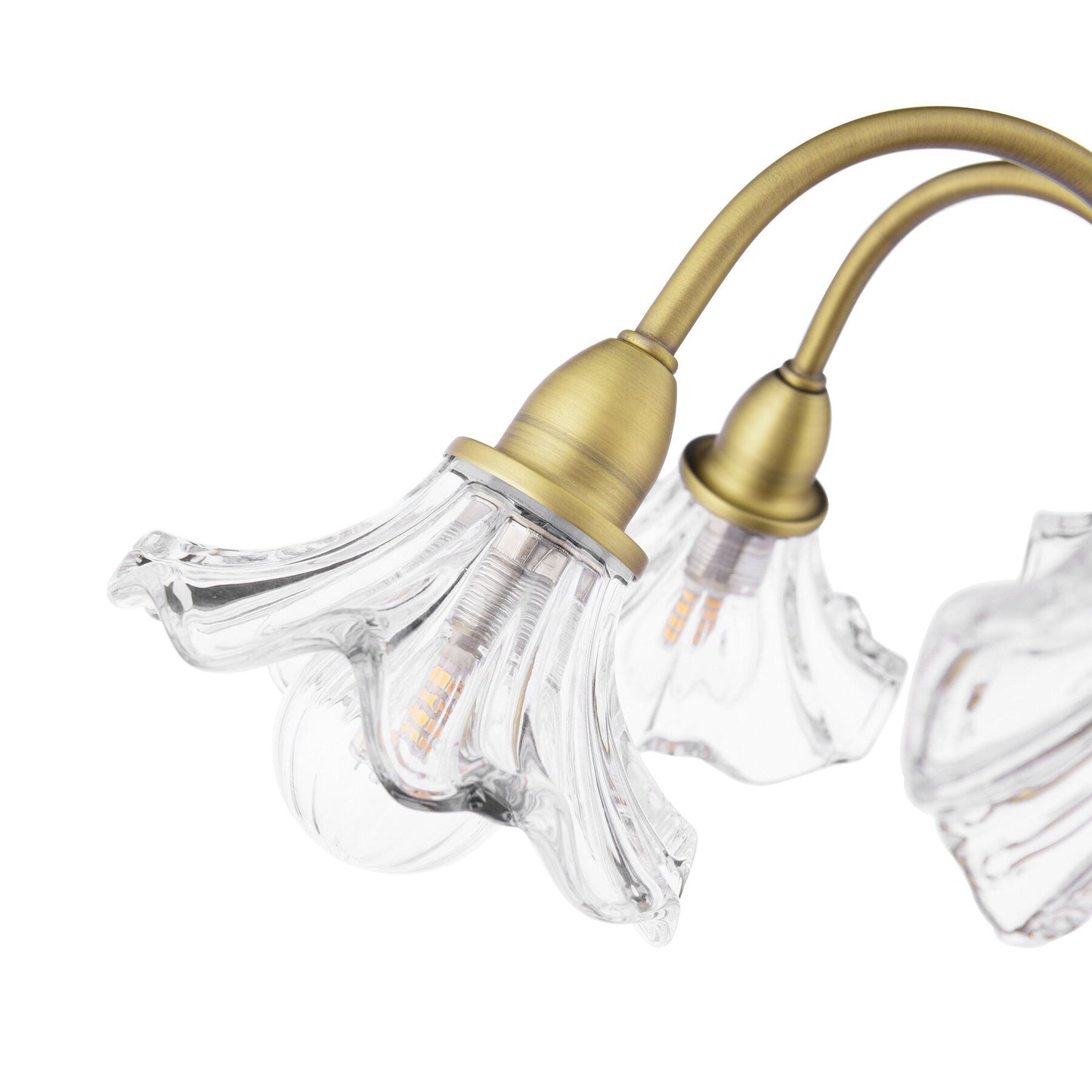 Laura Ashley Kerswell 6 Light Matt Antique Brass & Glass Semi Flush