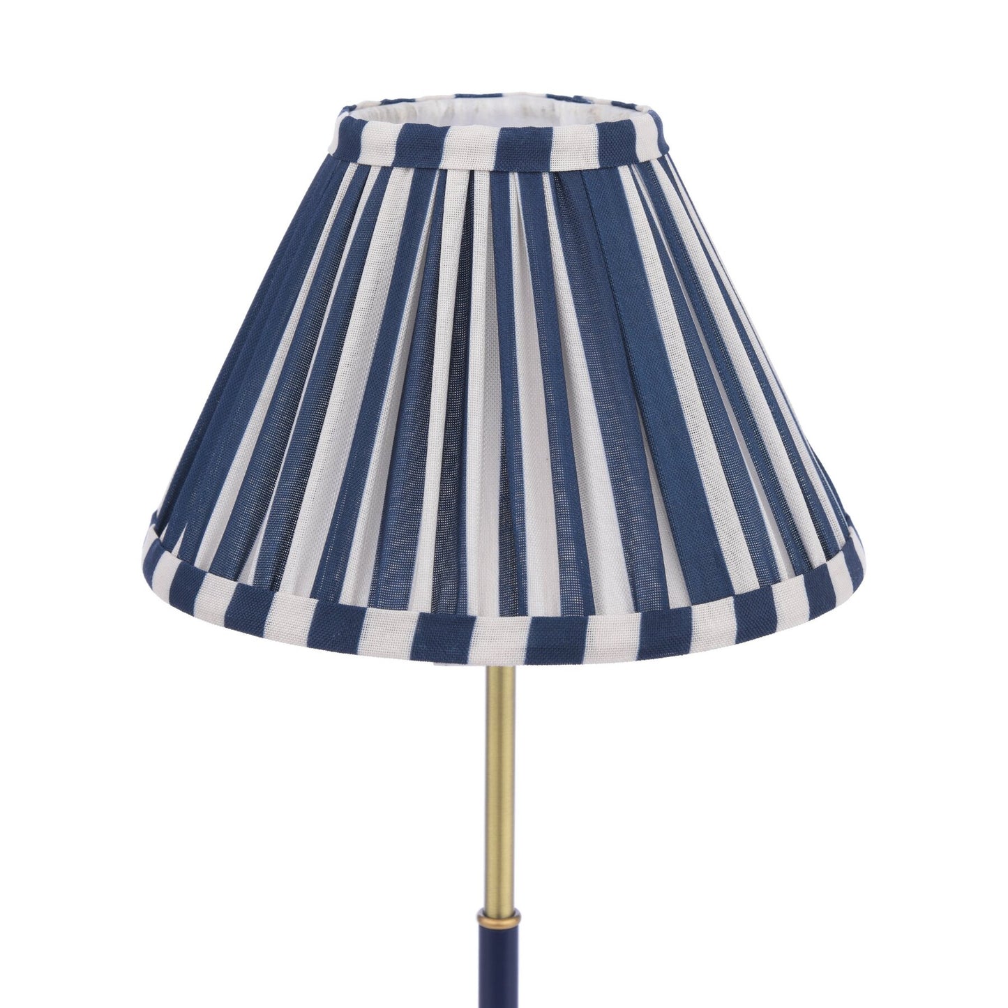 Laura Ashley Denwick Matt Antique Brass & Satin Blue Table Lamp With Shade