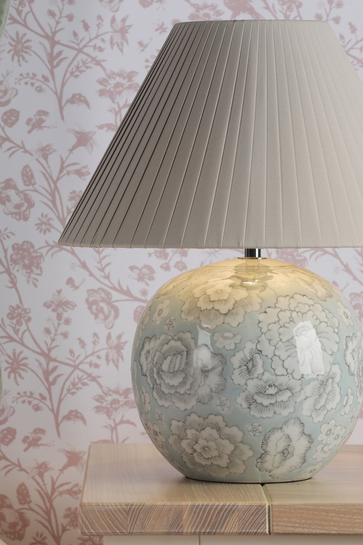 Laura Ashley Montford Blue Ceramic Table Lamp With Shade