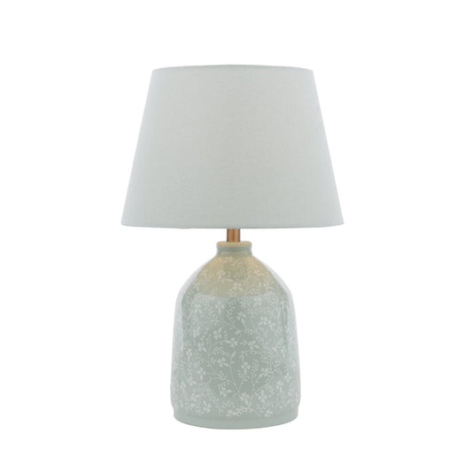 Laura Ashley Campion Blue Ceramic Table Lamp With Shade