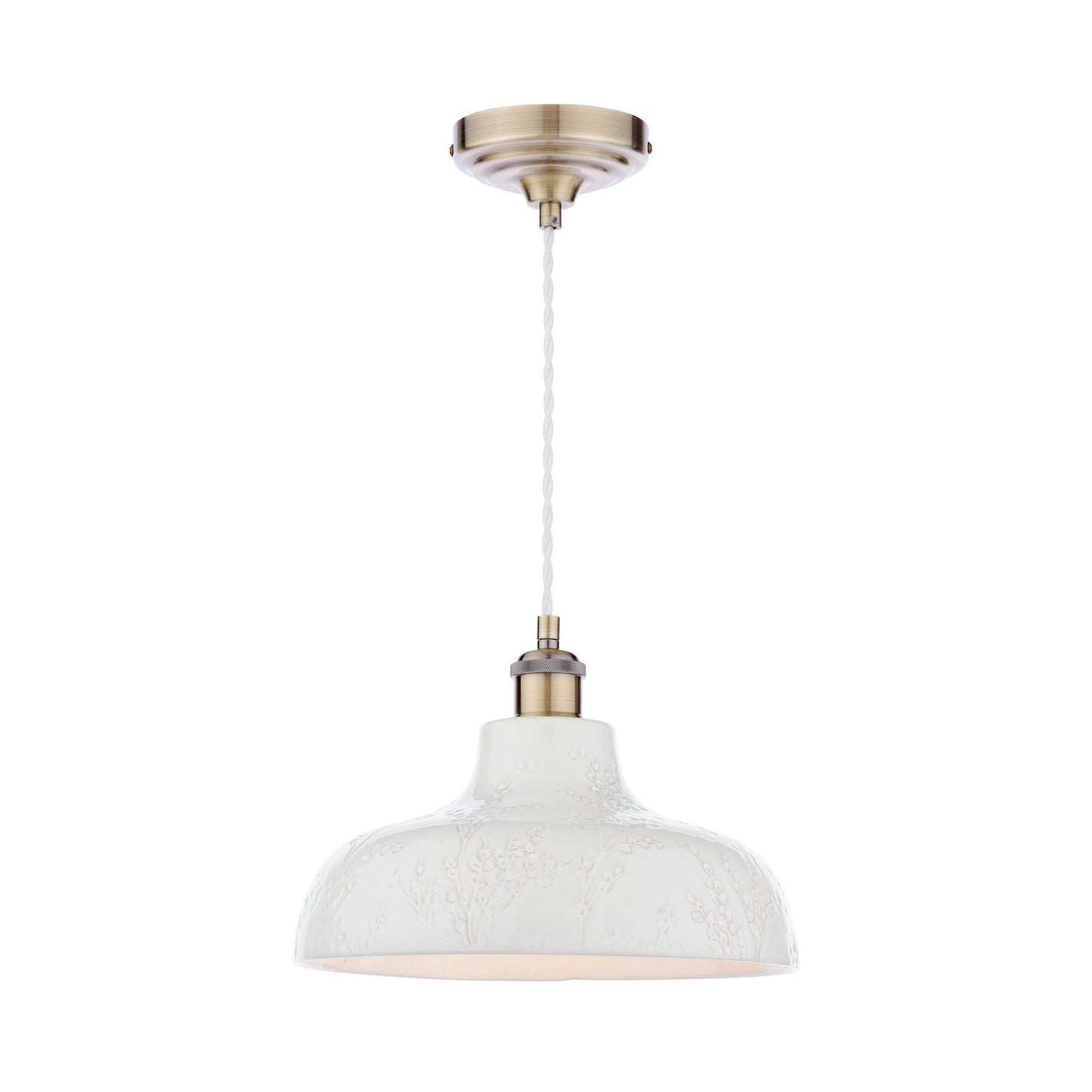 Laura Ashley Pussywillow White Ceramic Pendant