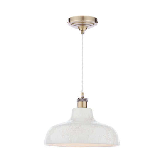 Laura Ashley Pussywillow White Ceramic Pendant