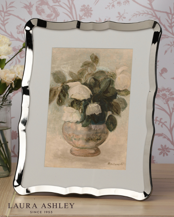 Laura Ashley Glasbury Polished Nickel 5x7 Inch Photo Frame