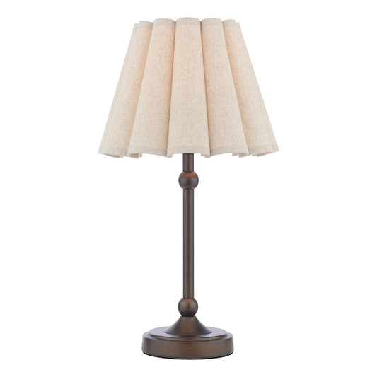 Laura Ashley Holwell Antique Bronze Table Lamp With Linen Shade