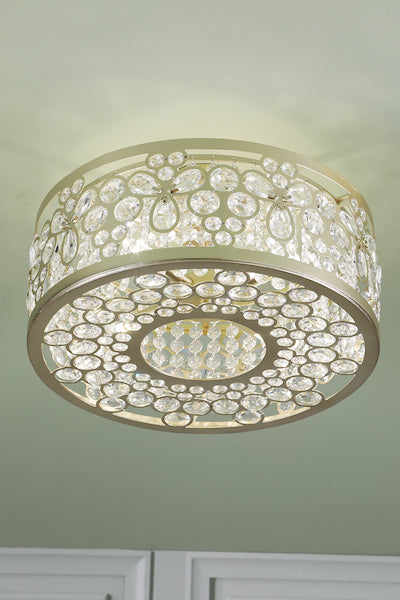 Laura Ashley Tilbrook 4 Light Matt Champagne & Crystal Flush