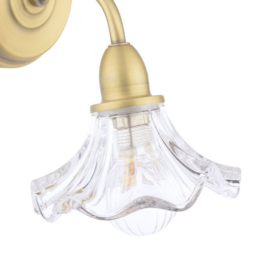 Laura Ashley Kerswell Matt Antique Brass & Glass Wall Light