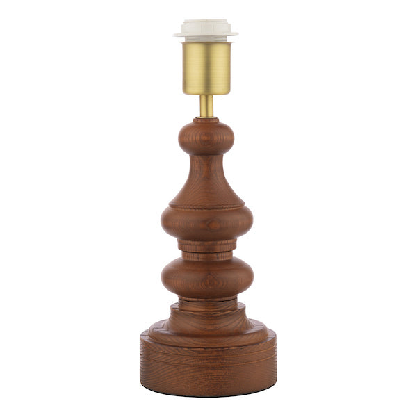 Laura Ashley Millbrook Dark Wood & Industrial Brass Table Lamp (Base Only)