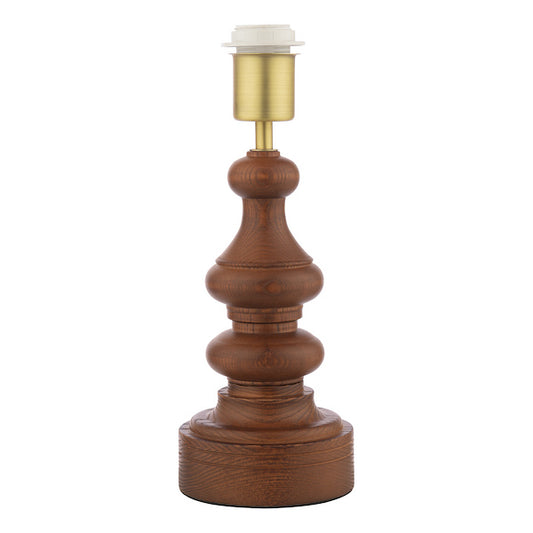 Laura Ashley Millbrook Dark Wood & Industrial Brass Table Lamp (Base Only)