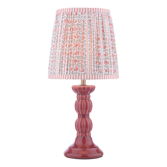Laura Ashley Kelbrook Red & Matt Antique Brass Table Lamp With Shade