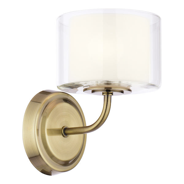 Laura Ashley Southwell Antique Brass & Opal Glass Wall Light