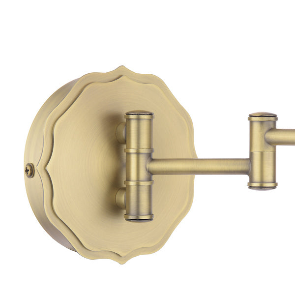 Laura Ashley Denwick Matt Antique Brass Wall Light With Red Shade