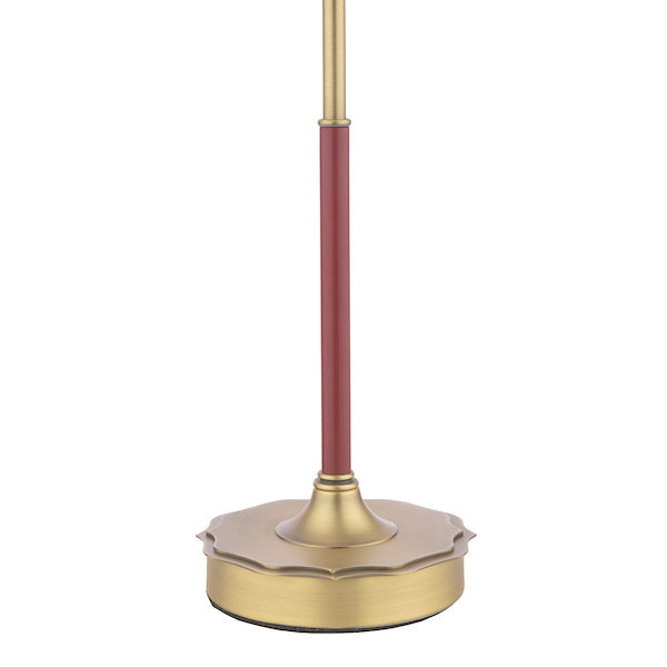 Laura Ashley Denwick Matt Antique Brass Table Lamp With Satin Red Shade