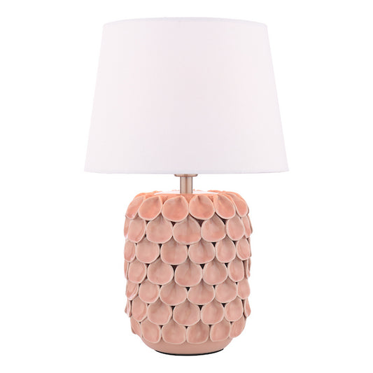 Laura Ashley Marwick Pink & Brushed Silver Table Lamp With Shade